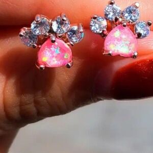 Elegant Pink and Silver Gemstone Earrings